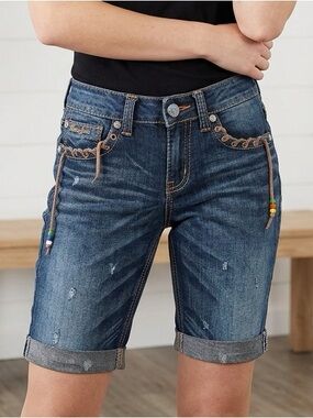 RARE Something Edwin Vienus Jean Y2K Distressed Denim Low Rise Shorts Japansese
